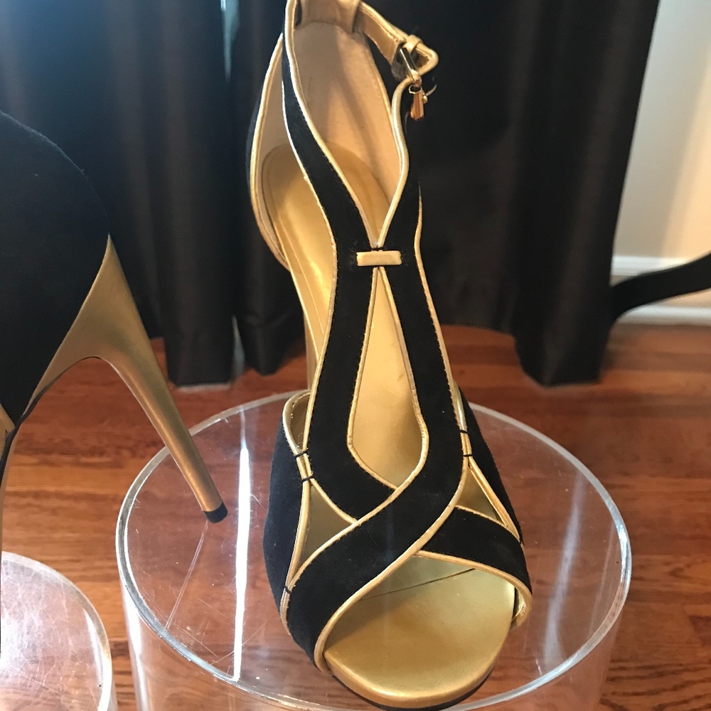 Gold and Black  Heels